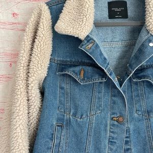 Jean Jacket with Sherpa Sleeves
